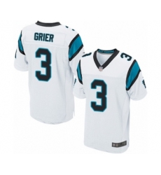 Men's Carolina Panthers #3 Will Grier Elite White Football Jersey