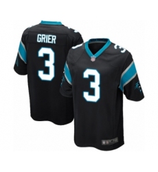 Men's Carolina Panthers #3 Will Grier Game Black Team Color Football Jersey
