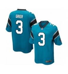 Men's Carolina Panthers #3 Will Grier Game Blue Alternate Football Jersey