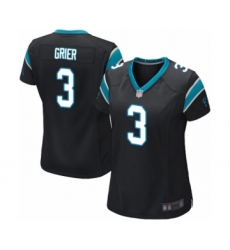 Women's Carolina Panthers #3 Will Grier Game Black Team Color Football Jersey