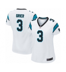 Women's Carolina Panthers #3 Will Grier Game White Football Jersey