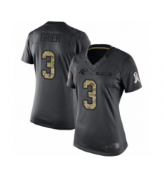 Women's Carolina Panthers #3 Will Grier Limited Black 2016 Salute to Service Football Jersey