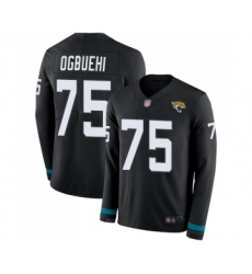 Youth Jacksonville Jaguars #75 Cedric Ogbuehi Limited Black Therma Long Sleeve Football Jersey