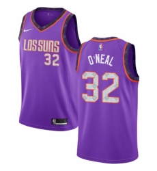 Men's Nike Phoenix Suns #32 Shaquille O Neal Swingman Purple NBA Jersey - 2018 19 City Edition