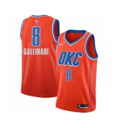Women's Oklahoma City Thunder #8 Danilo Gallinari Swingman Orange Finished Basketball Jersey - Statement Edition