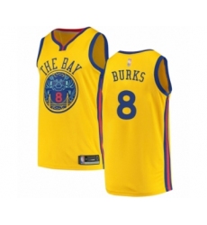 Women's Golden State Warriors #8 Alec Burks Swingman Gold Basketball Jersey - City Edition