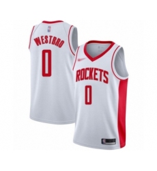 Women's Houston Rockets #0 Russell Westbrook Swingman White Finished Basketball Jersey - Association Edition
