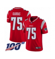 Youth New England Patriots #75 Ted Karras Limited Red Inverted Legend 100th Season Football Jersey