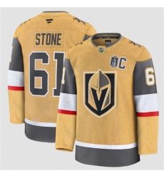 Men's Vegas Golden Knights #61 Mark Stone Gold 2026 Stanley Cup Final And C Patch Home Stitched Hockey Jersey