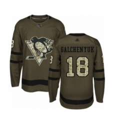 Youth Pittsburgh Penguins #18 Alex Galchenyuk Authentic Green Salute to Service Hockey Jersey