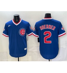 Men's Chicago Cubs #2 Nico Hoerner Royal 150th Anniversary Throwback Vapor Limited Stitched Baseball Jersey