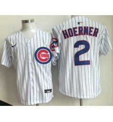Men's Chicago Cubs #2 Nico Hoerner White Limited Cool Base Jersey