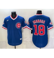 Men's Chicago Cubs #18 Shota Imanaga Royal 150th Anniversary Throwback Vapor Limited Stitched Baseball Jersey