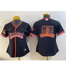 Women's San Francisco Giants Team Big Logo Black 2026 Alternate Stadium Stitched Baseball Jersey(Run Small)