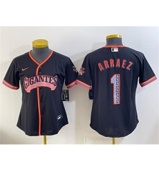 Youth San Francisco Giants #1 Luis Arraez Black 2026 Alternate Stadium Stitched Baseball Jersey