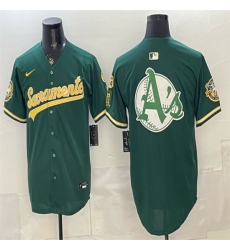 Men's Oakland Athletics Team Big Logo 2026 Green Alternate Sacramento Celebrating 125 Years Vapor Limited Stitched Baseball Jerseys