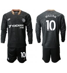 Chelsea #10 Willian Third Long Sleeves Soccer Club Jersey
