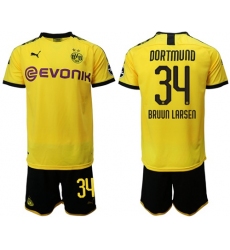 Dortmund #34 Bruun Larsen Home Soccer Club Jersey