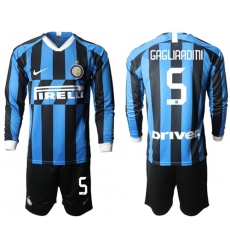 Inter Milan #5 Gagliardini Home Long Sleeves Soccer Club Jersey