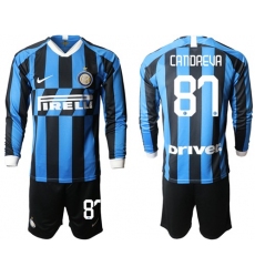 Inter Milan #87 Candreva Home Long Sleeves Soccer Club Jersey