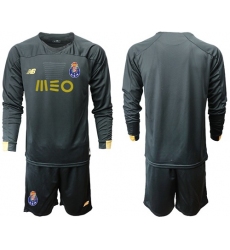 Oporto Blank Black Goalkeeper Long Sleeves Soccer Club Jerseys