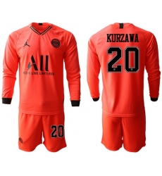 Paris Saint-Germain #20 Kurzawa Red Jordan Long Sleeves Soccer Club Jersey
