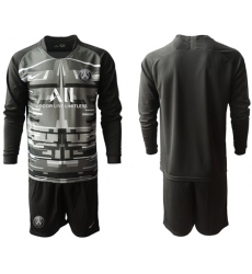 Paris Saint-Germain Blank Black Goalkeeper Long Sleeves Soccer Club Jersey