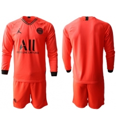 Paris Saint-Germain Blank Red Jordan Long Sleeves Soccer Club Jersey