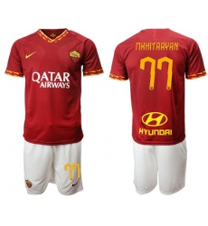 Roma #77 Mkhitaryan Red Home Soccer Club Jersey