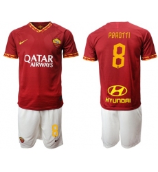 Roma #8 Perotti Red Home Soccer Club Jersey