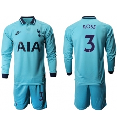 Tottenham Hotspur #3 Rose Third Long Sleeves Soccer Club Jersey