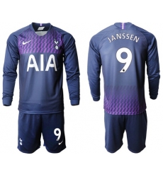 Tottenham Hotspur #9 Janssen Away Long Sleeves Soccer Club Jersey
