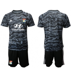 Lyon Blank Black Goalkeeper Soccer Club Jersey