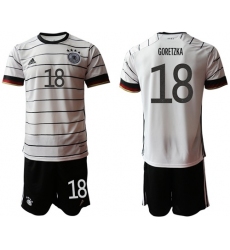 Germany #18 Goretzka White Home Soccer Country Jersey
