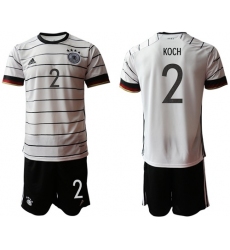 Germany #2 Koch White Home Soccer Country Jersey