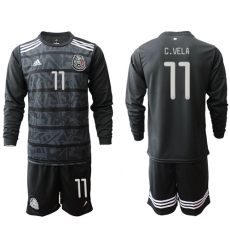Mexico #11 C.Vela Home Long Sleeves Soccer Country Jersey