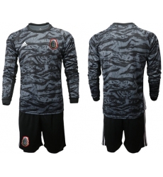 Mexico Blank Black Long Sleeves Goalkeeper Soccer Country Jersey