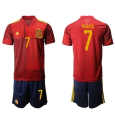 Spain #7 Morata Home Soccer Country Jersey