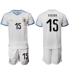 Uruguay #15 Vecino Away Soccer Country Jersey