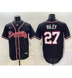 Men's Atlanta Braves #27 Austin Riley 2026 Fashion Replica Black Out Stitched Baseball Jersey