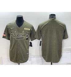 Men's Atlanta Braves Blank Camo Salute To Service Cool Base Stitched Jersey