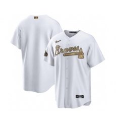 Men's Atlanta Braves Blank White 2022 All-Star Cool Base Stitched Baseball Jersey