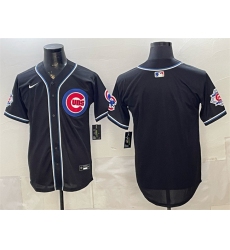 Men's Chicago Cubs Blank 2026 Fashion Replica Black Out Stitched Baseball Jersey