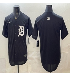 Men's Detroit Tigers Blank Black Limited Stitched Baseball Jersey