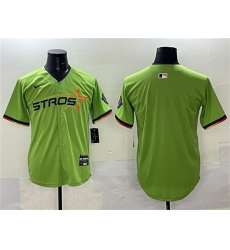Men's Houston Astros Blank Green 2025 City Connect Limited Stitched Baseball Jersey
