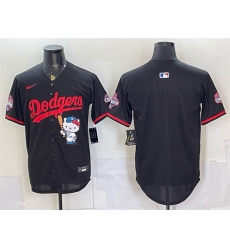 Men's Los Angeles Dodgers Blank Black Hello Kitty Night 2025 World Series Champions Stitched Baseball Jersey