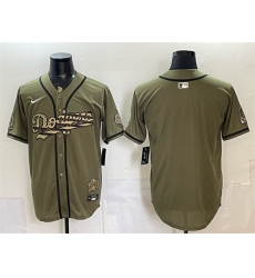 Men's Los Angeles Dodgers Blank Olive 2026 Armed Forces Day Stitched Baseball Jersey