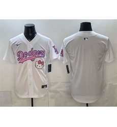 Men's Los Angeles Dodgers Blank White Hello Kitty Night Stitched Baseball Jersey