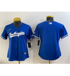 Women's Los Angeles Dodgers Blank Royal Alternate Stadium Stitched Baseball Jersey(Run Small)
