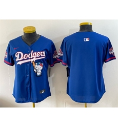 Women's Los Angeles Dodgers Blank Royal Hello Kitty Night 2025 World Series Champions Stitched Baseba
